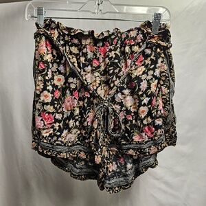 2for20 American Eagle AE black vintage floral pink creme flowy summer spring M